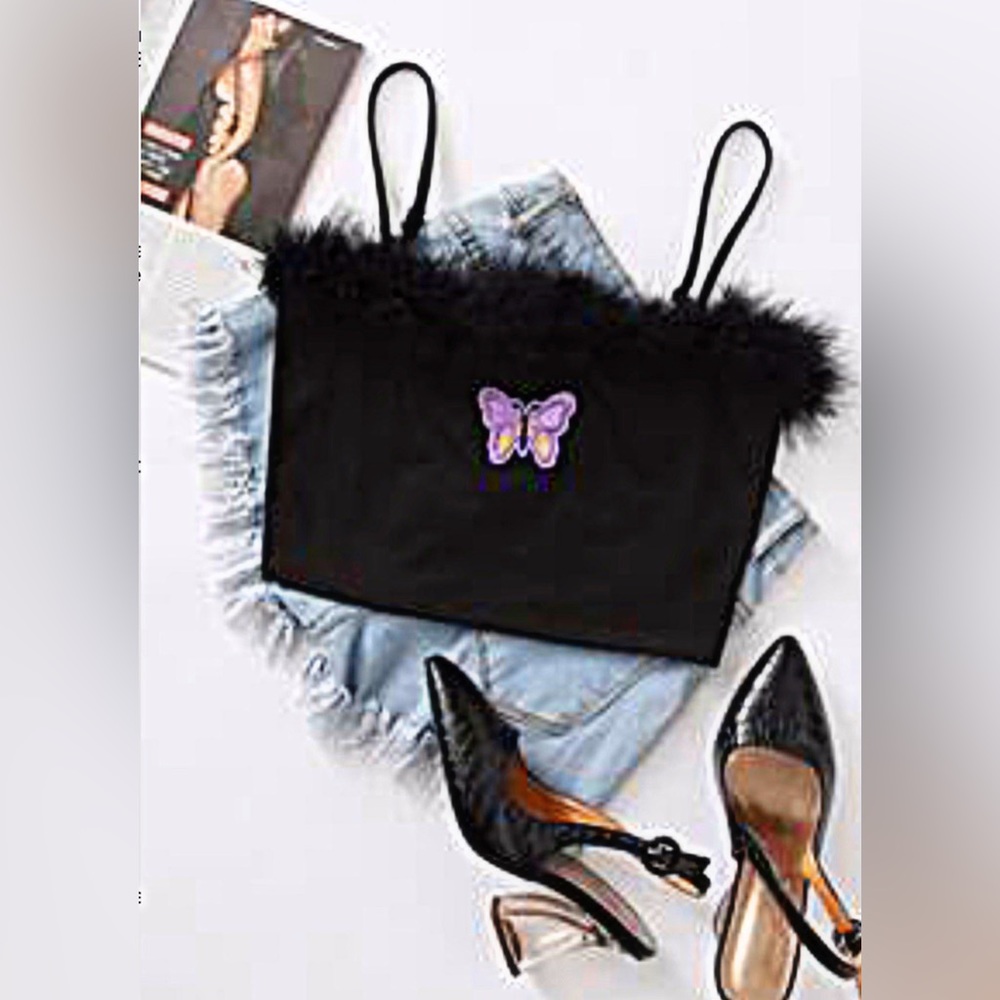 Embroidery Butterfly Cami Top